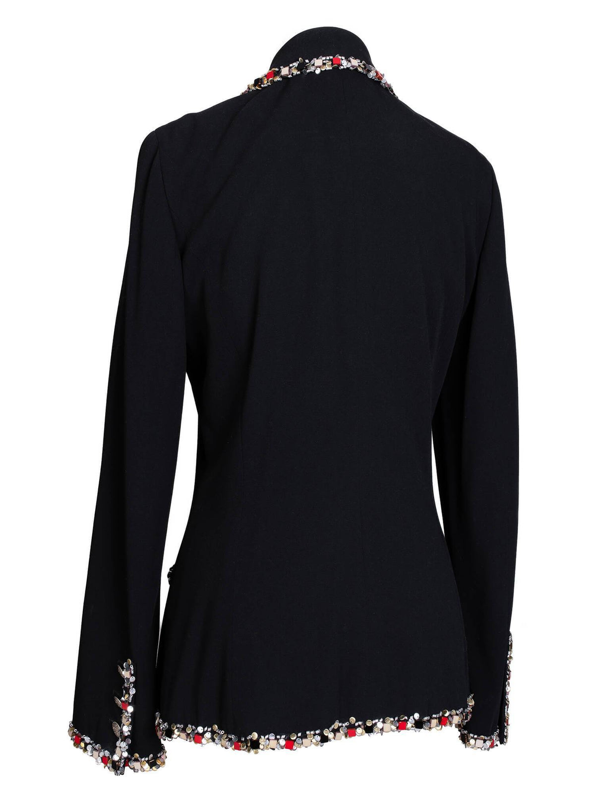 Chanel Tweed Paris-Bombay Crest Beaded Jacket Black