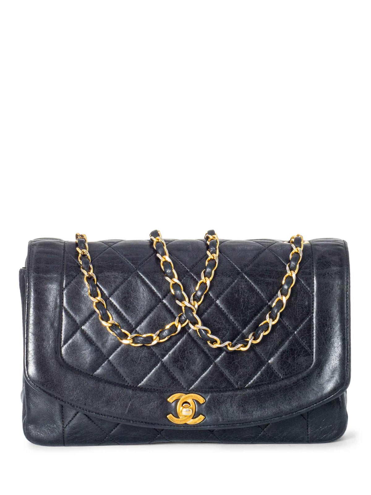 Chanel Vintage Diana Flap Medium Bag Black