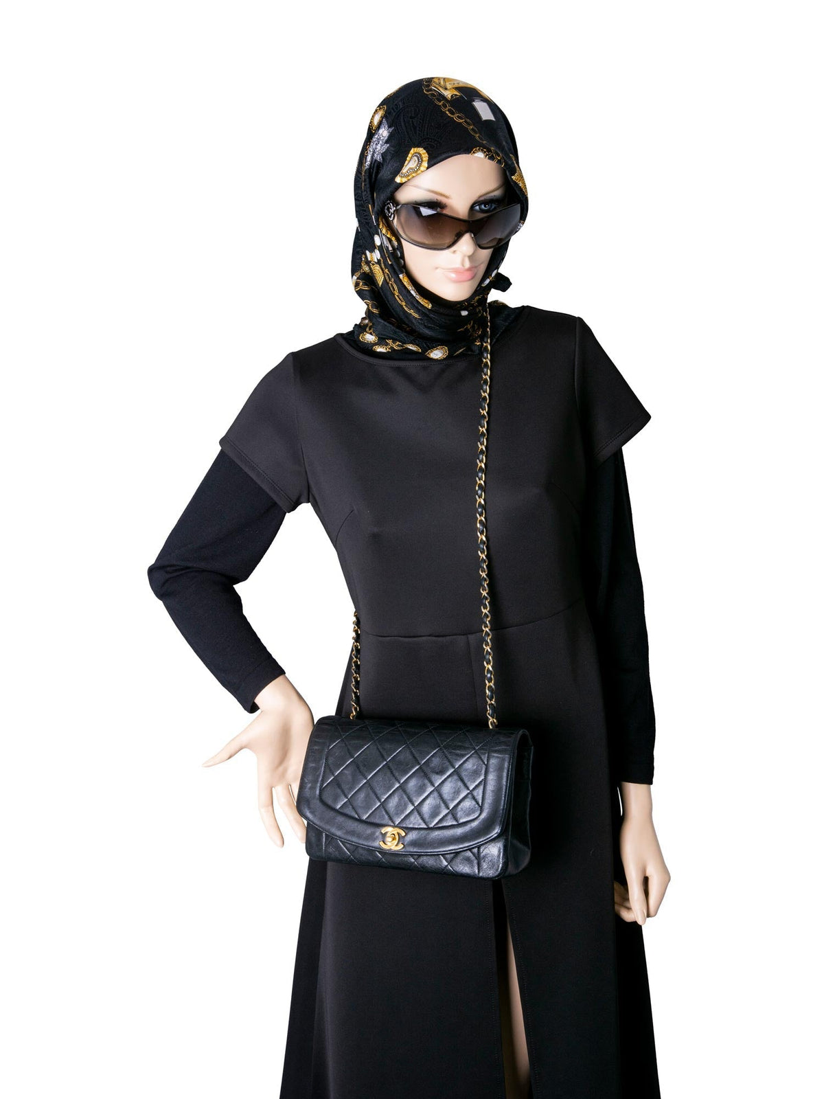Chanel Vintage Diana Flap Medium Bag Black