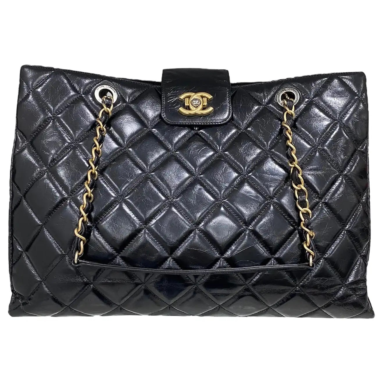 CHANEL CC QUILTED LAMBSKIN TOTE BAG