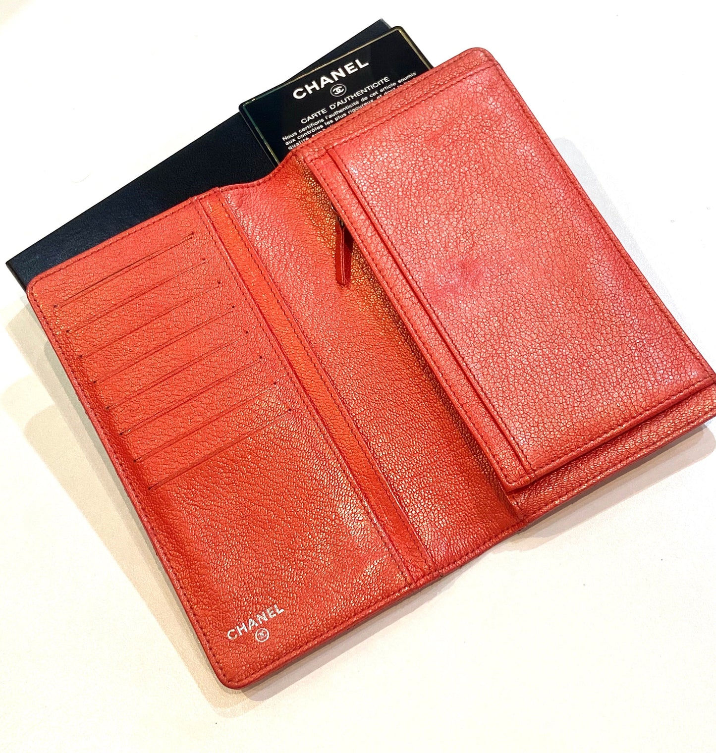 CHANEL CC QUILTED WILD STITCH LONG WALLET