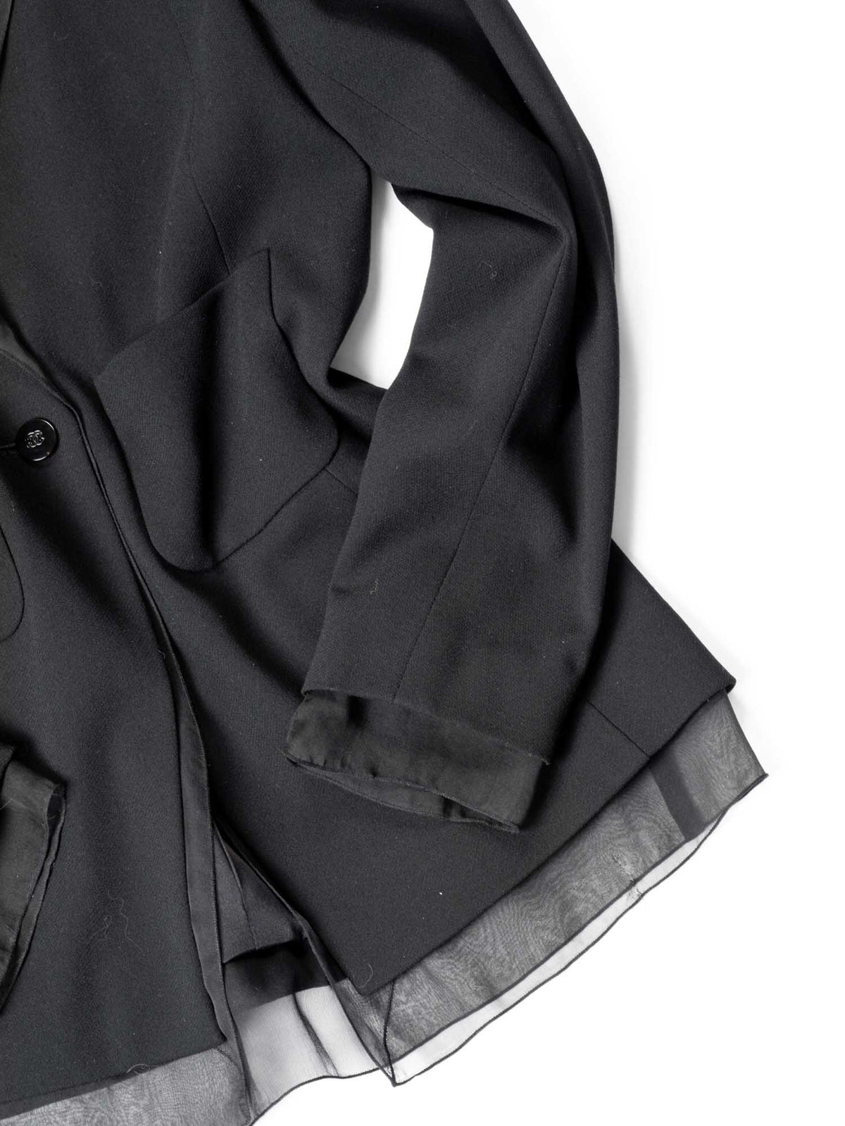 Chanel Wool CC Logo Fitted Jacket Black