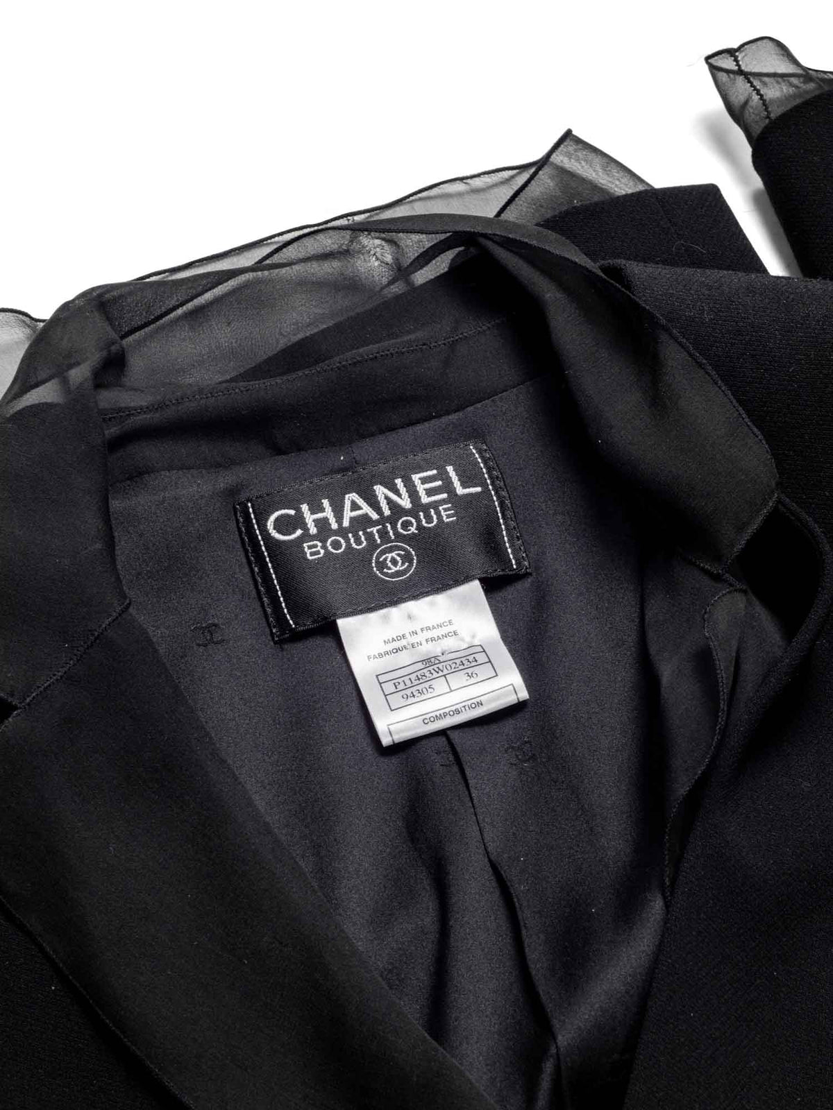 Chanel Wool CC Logo Fitted Jacket Black
