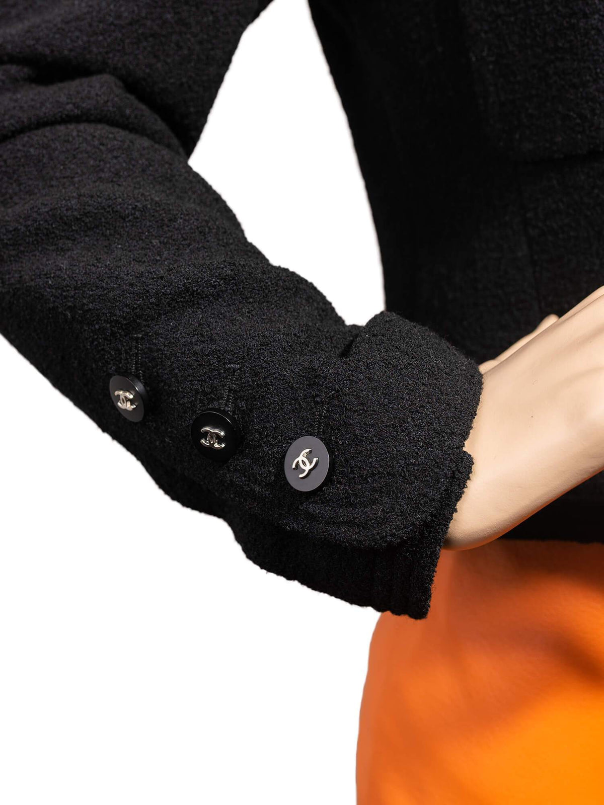 Chanel Wool Tweed Fitted Jacket Black