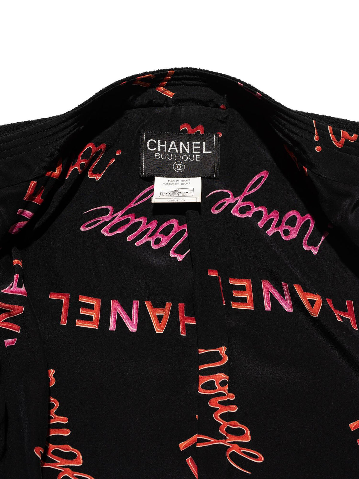 Chanel Wool Tweed Fitted Jacket Black