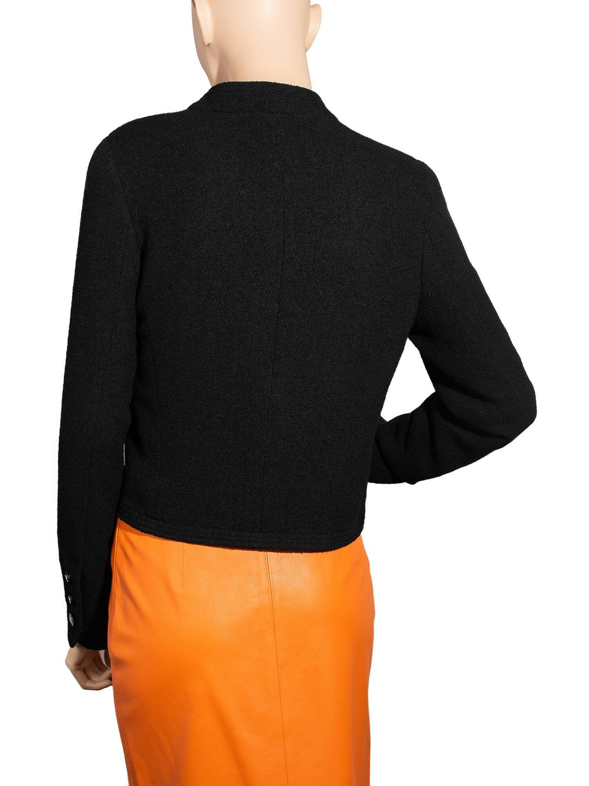 Chanel Wool Tweed Fitted Jacket Black