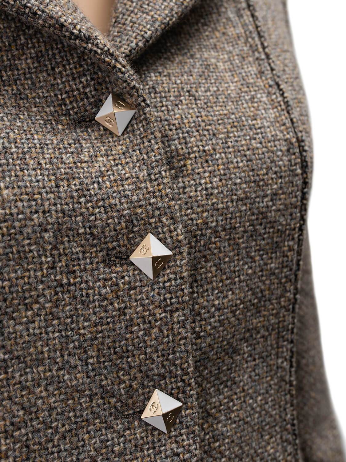 Chanel Wool Tweed Jacket Beige