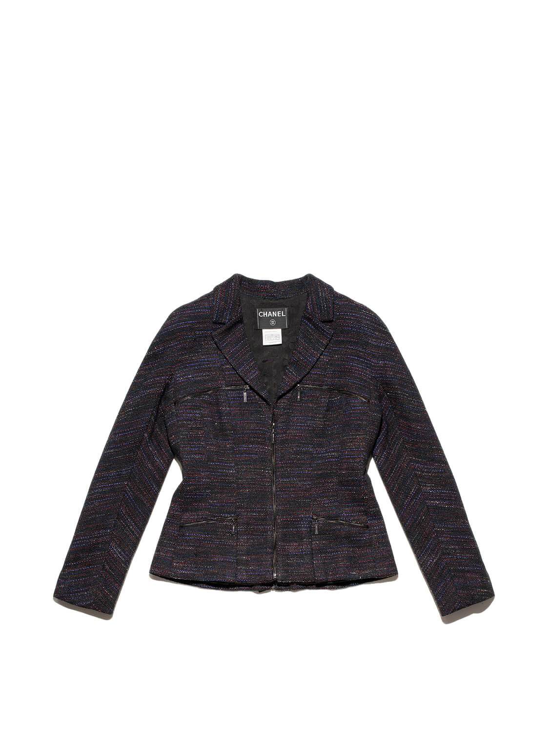 Chanel Wool Tweed Pant Suit Set Multicolor