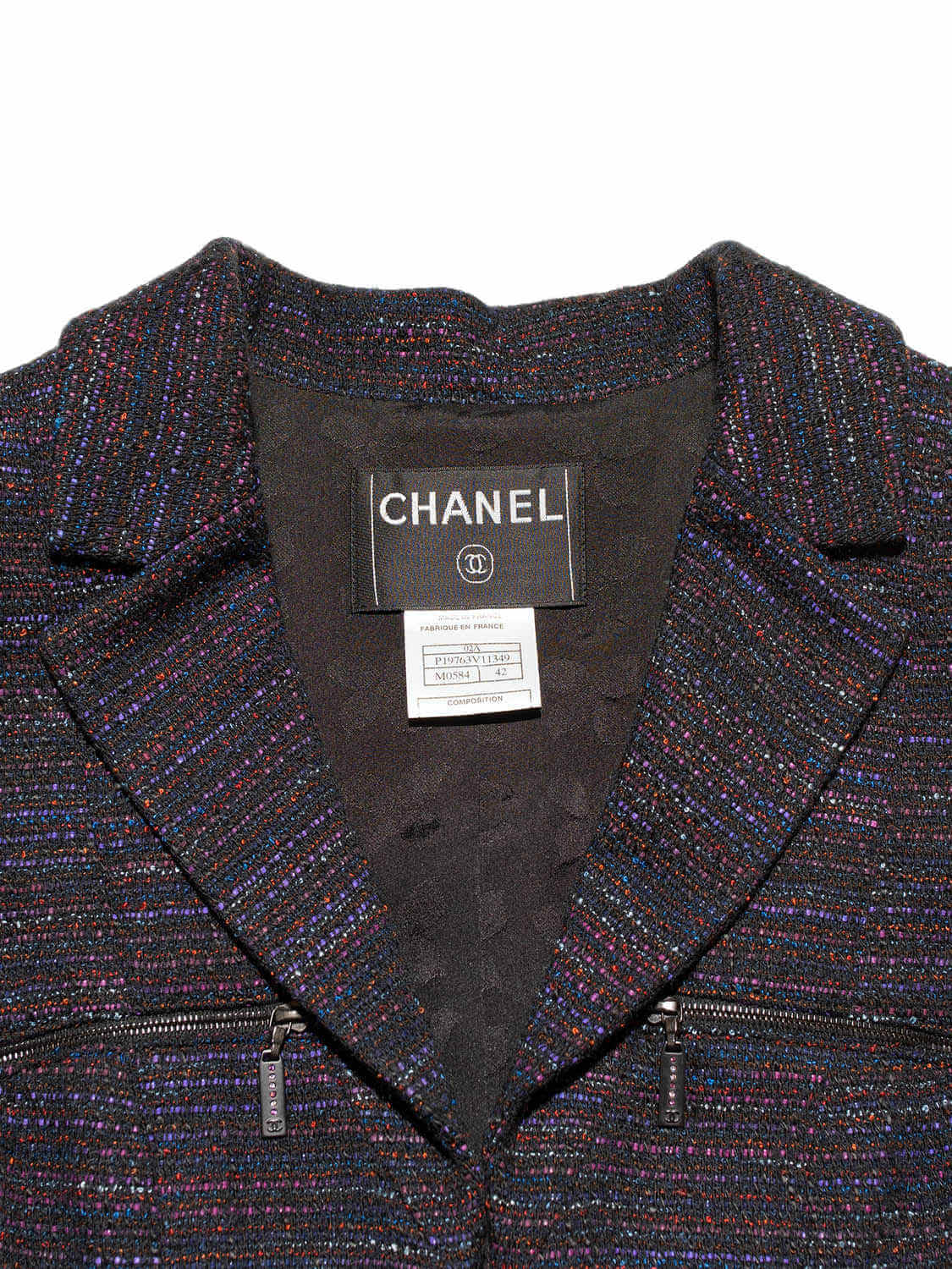 Chanel Wool Tweed Pant Suit Set Multicolor