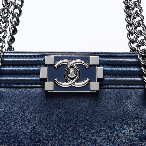CHANEL 21 LAMBSKIN LEATHER BOY TOTE CHAIN BAG