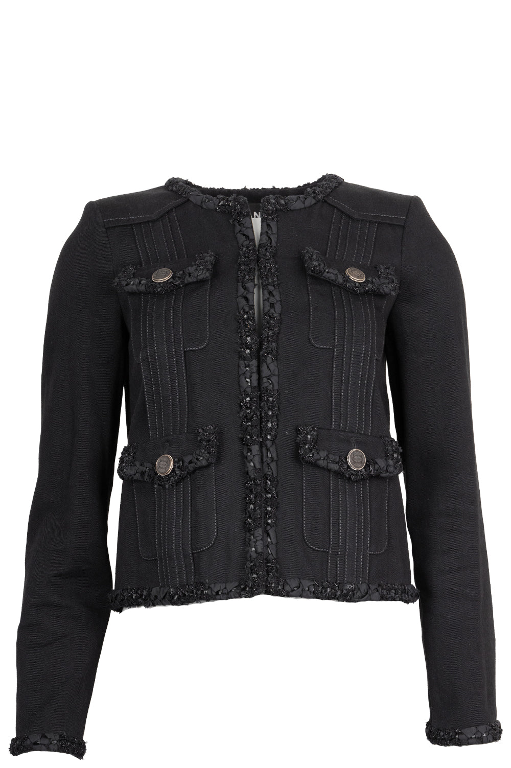 CHANEL 2017 Denim Tweed Jacket Black