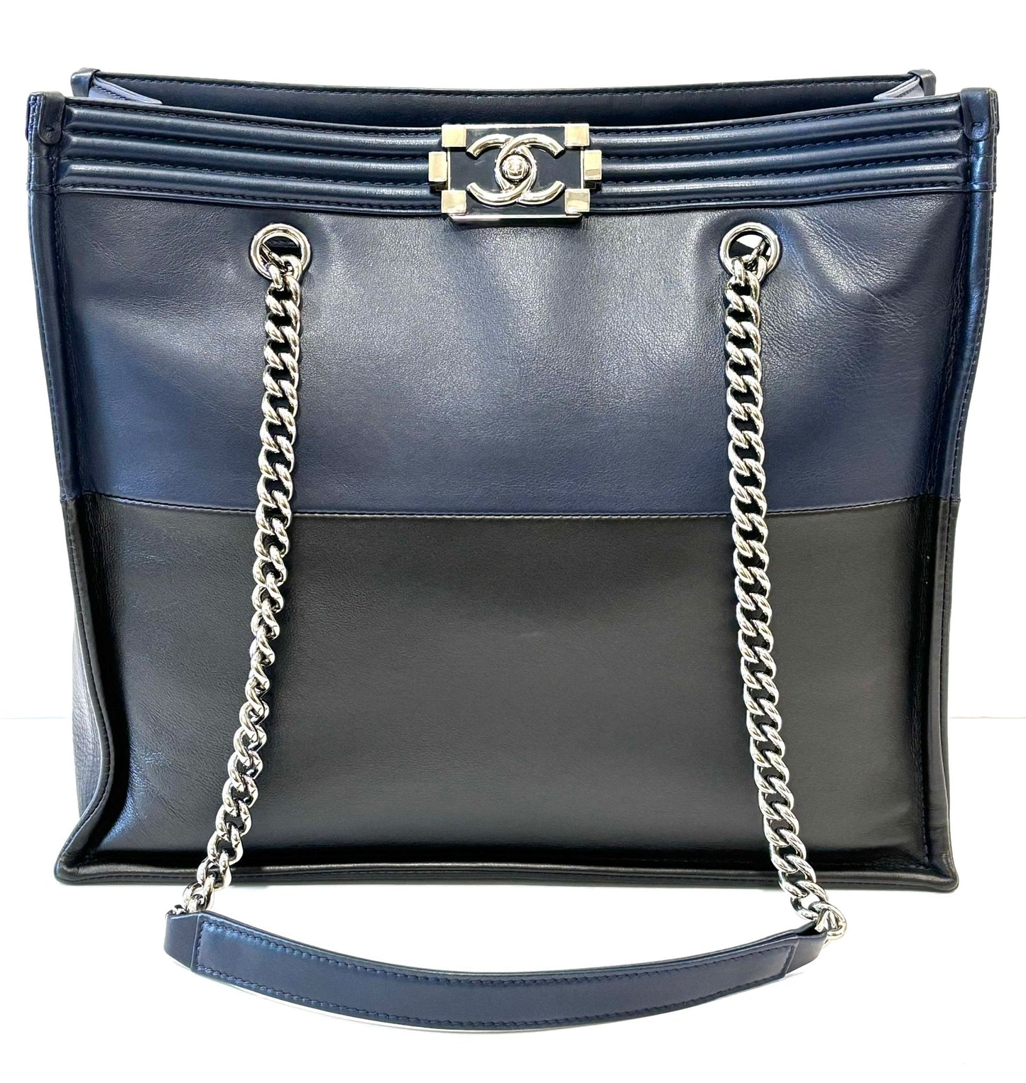 CHANEL 21 LAMBSKIN LEATHER BOY TOTE CHAIN BAG