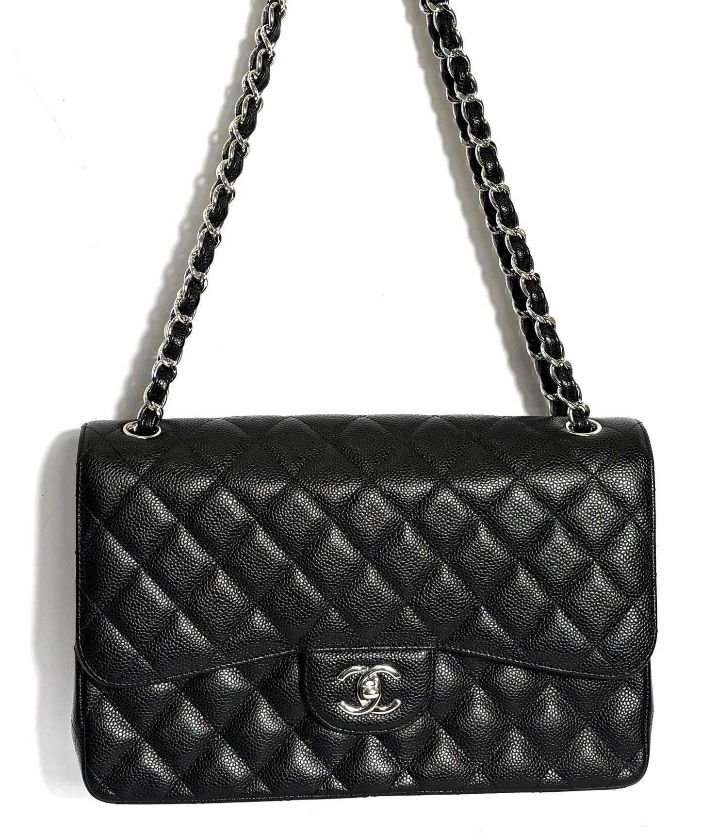 CHANEL CLASSIC CAVIAR QUILTED JUMBO DOUBLE FLAP BAG