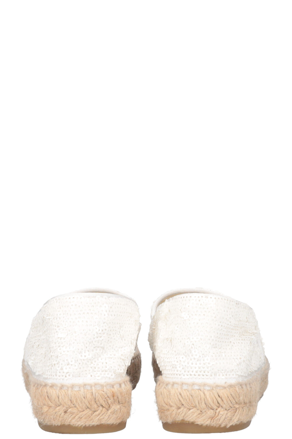CHANEL Espadrilles Sequin Patent White