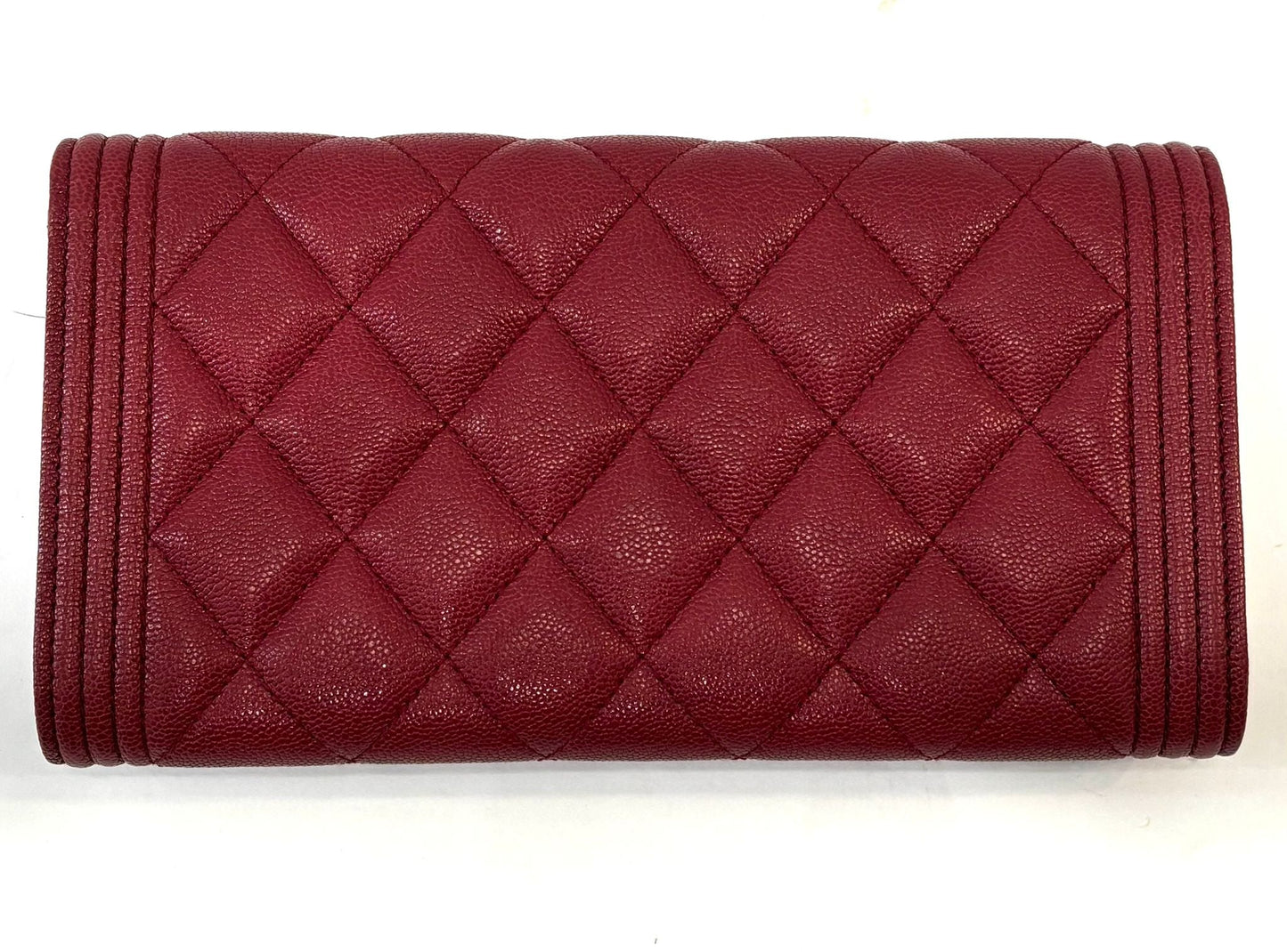 CHANEL CAVIAR QUILTED LEATHER LARGE BOY GUSSET  FLAP WALLET