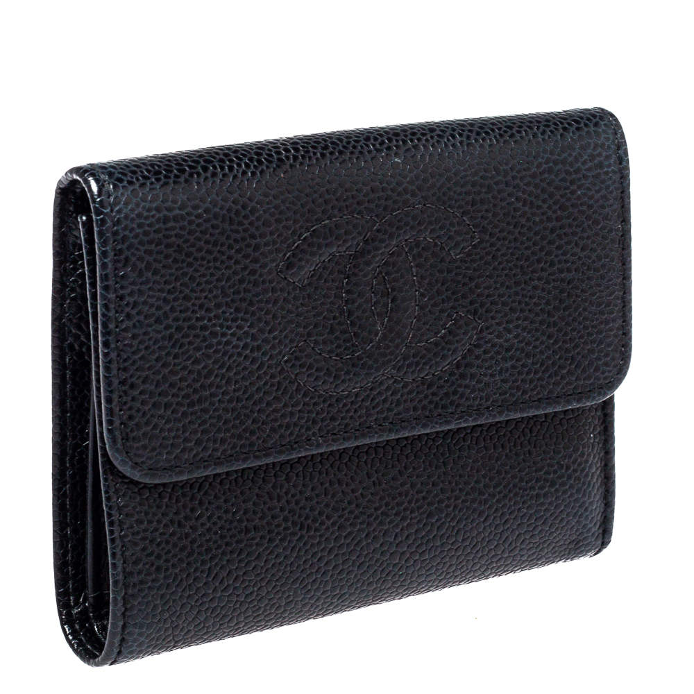 CHANEL CAVIAR LEATHER TIMELESS CC FLAP WALLET