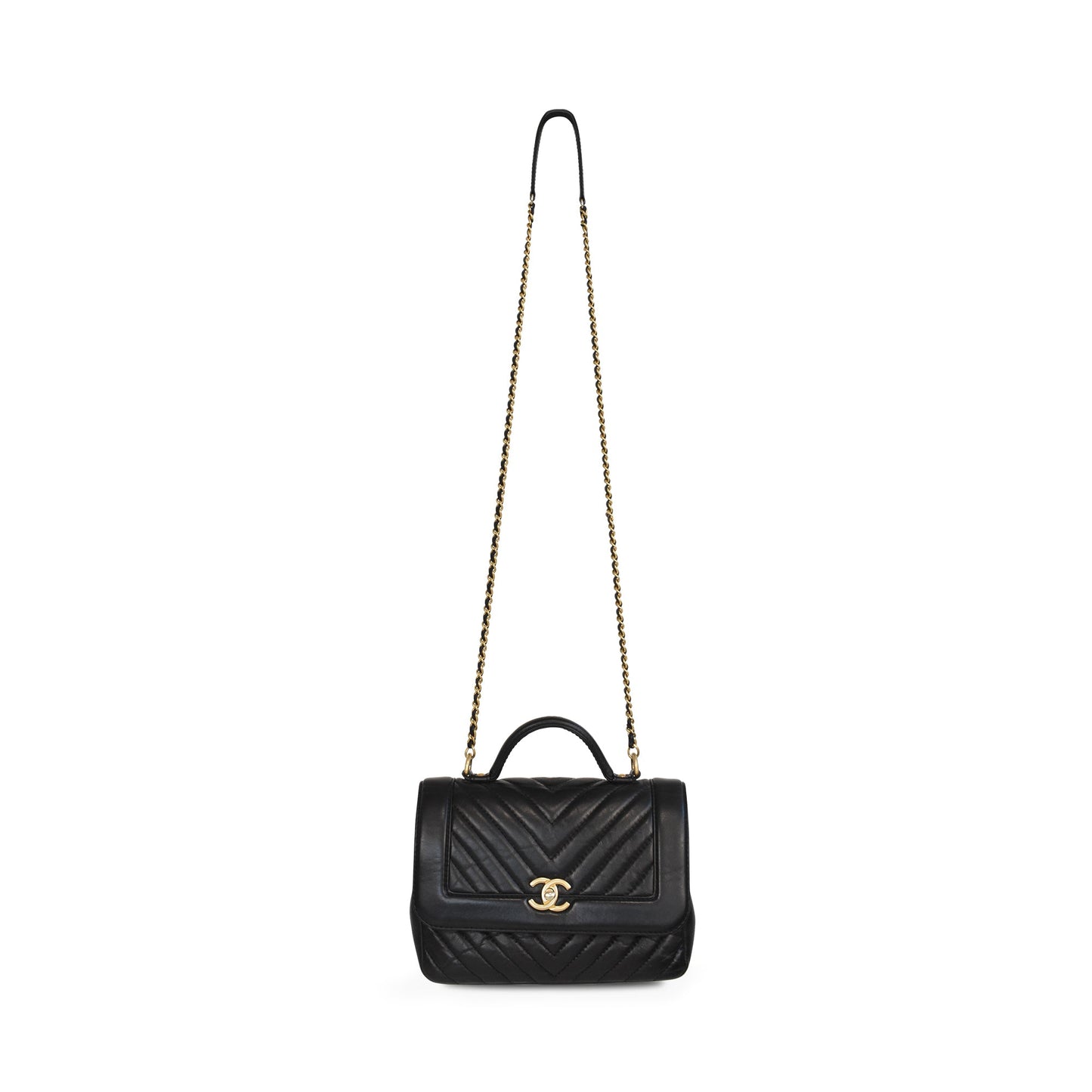 Chanel 'Chevron Top Handle' Flap Bag
