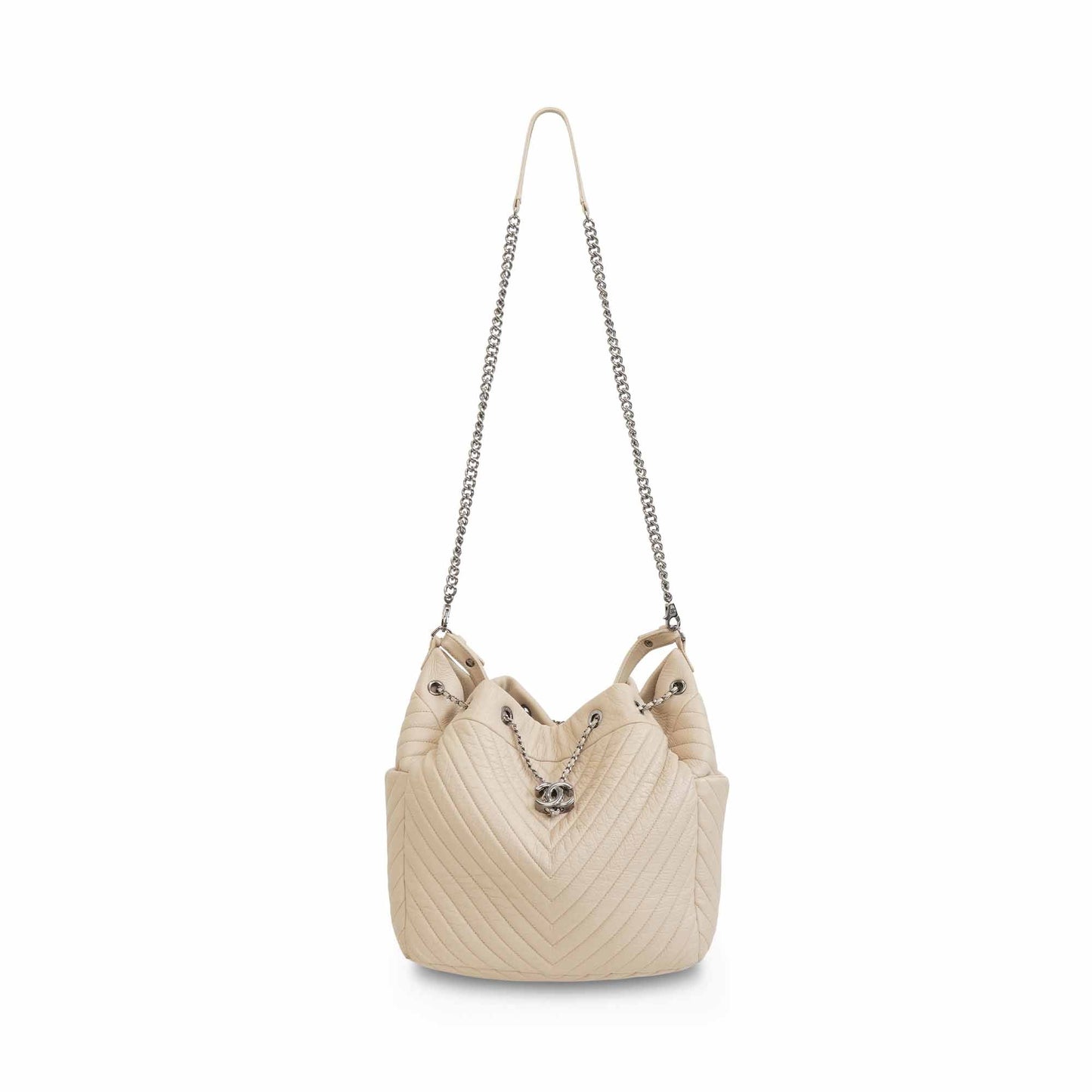 Chanel Chevron Quilted Bucket Bag