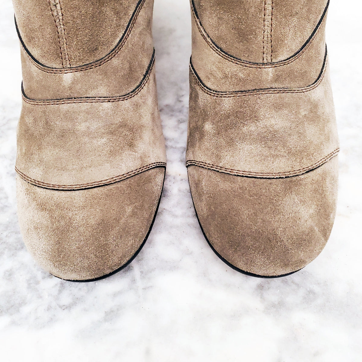 CHLOÉ SUEDE 'LEXIE' BOOTS WITH ZIPPERS - SIZE 38.5