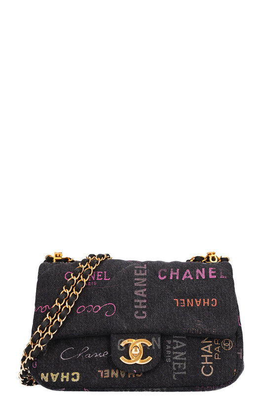 CHANEL Denim Mood Flap Bag Small Dark Grey