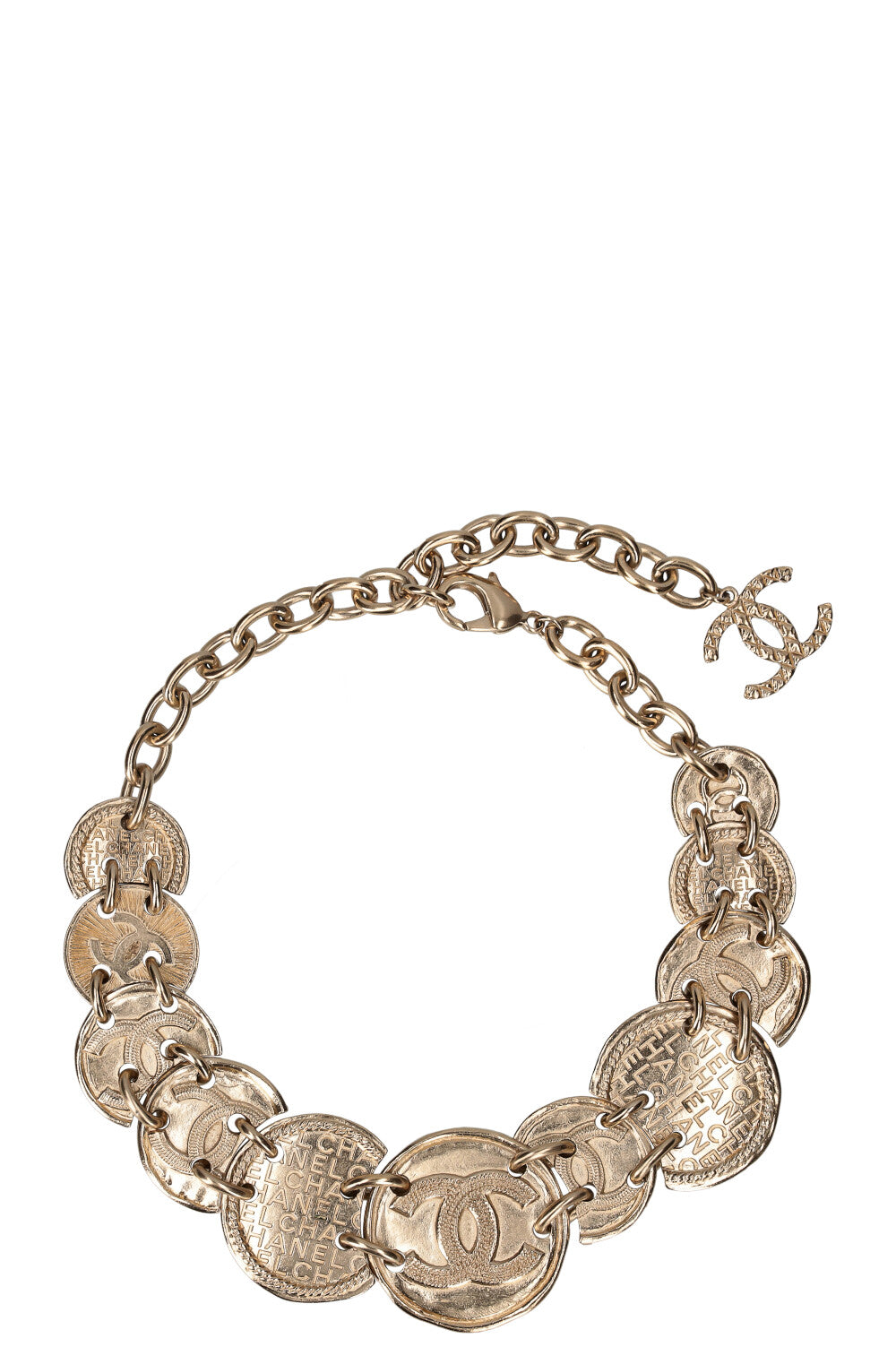 CHANEL Coin Necklace Champagne Prefall 2016