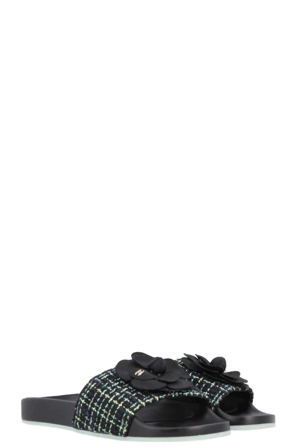 CHANEL Flats Camelia Tweed