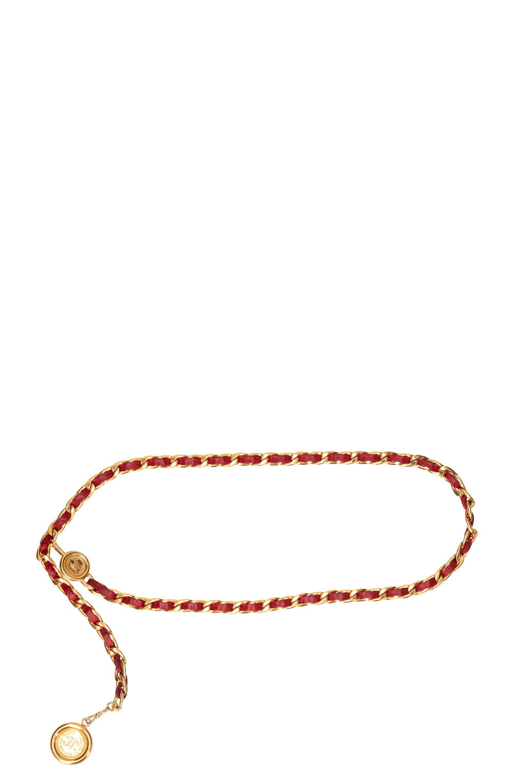 CHANEL Chain Belt with Medaillon Red