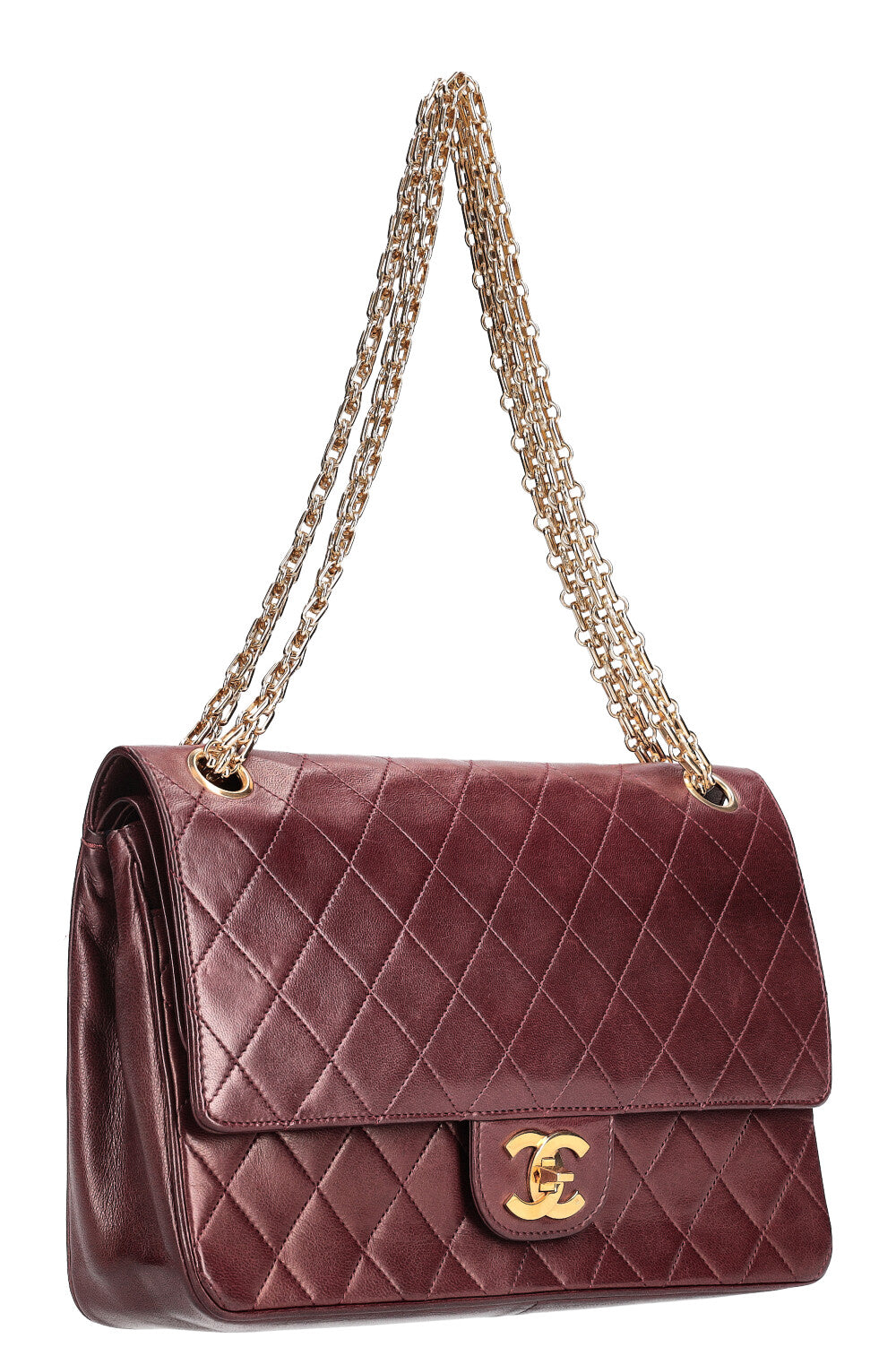 CHANEL Vintage Reissue Chain Double Flap Bag Bordeaux
