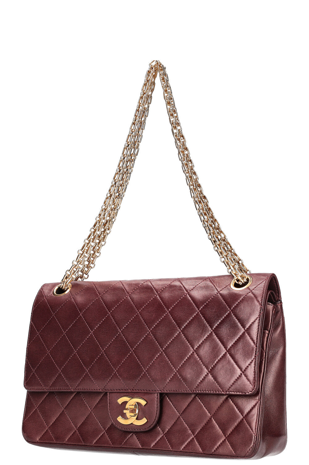 CHANEL Vintage Reissue Chain Double Flap Bag Bordeaux