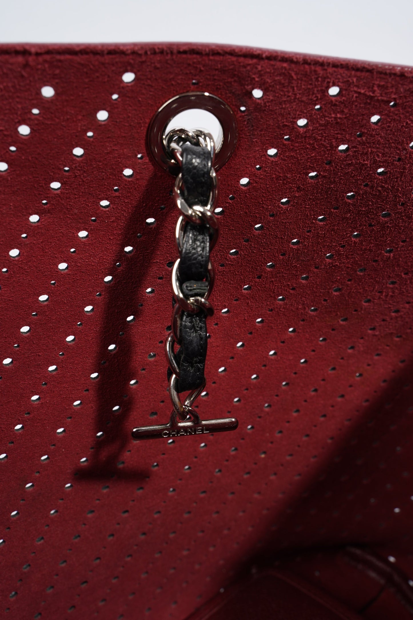 Chanel Shopping Tote Perforated Black Caviar Leather