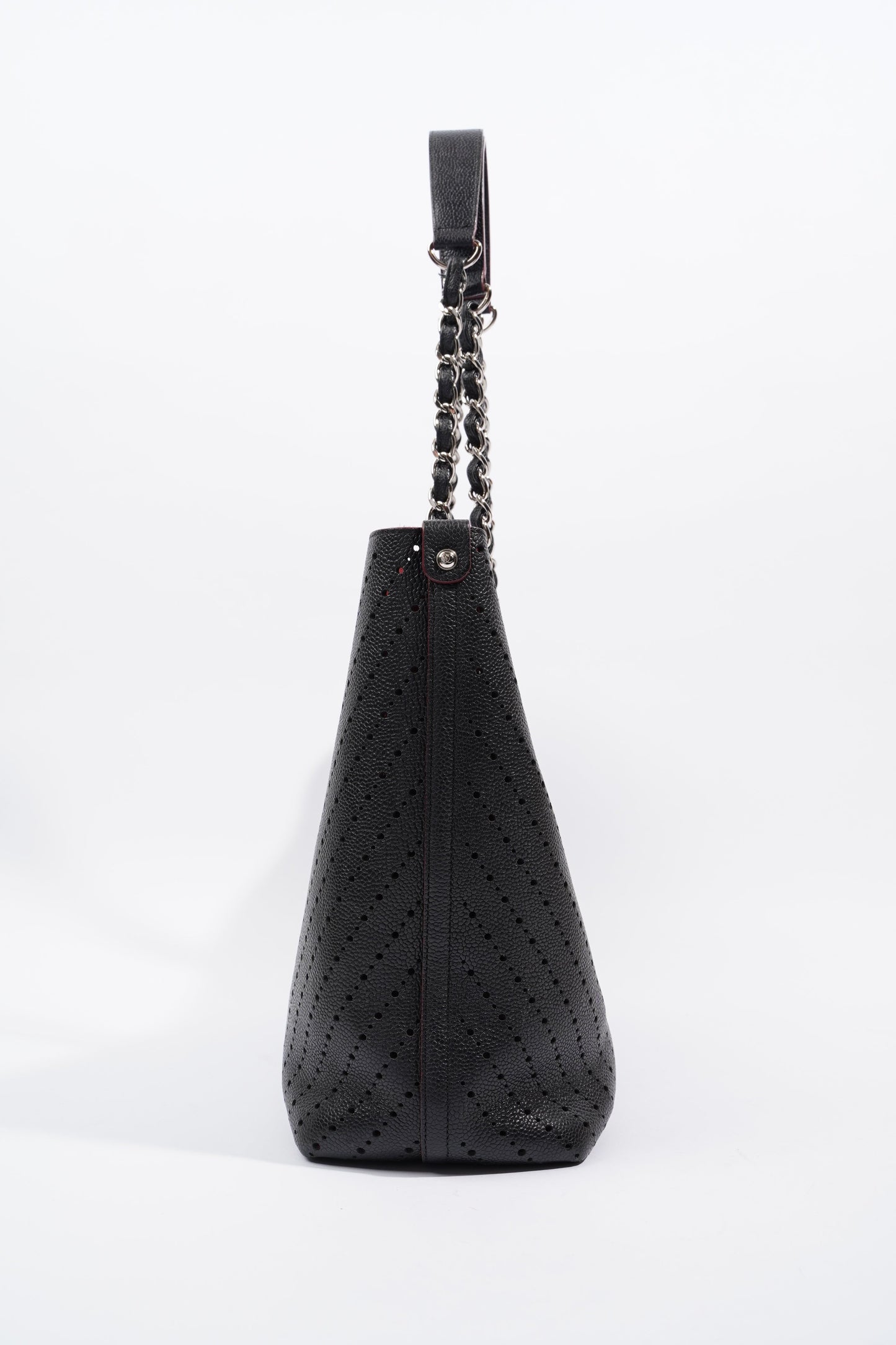 Chanel Shopping Tote Perforated Black Caviar Leather