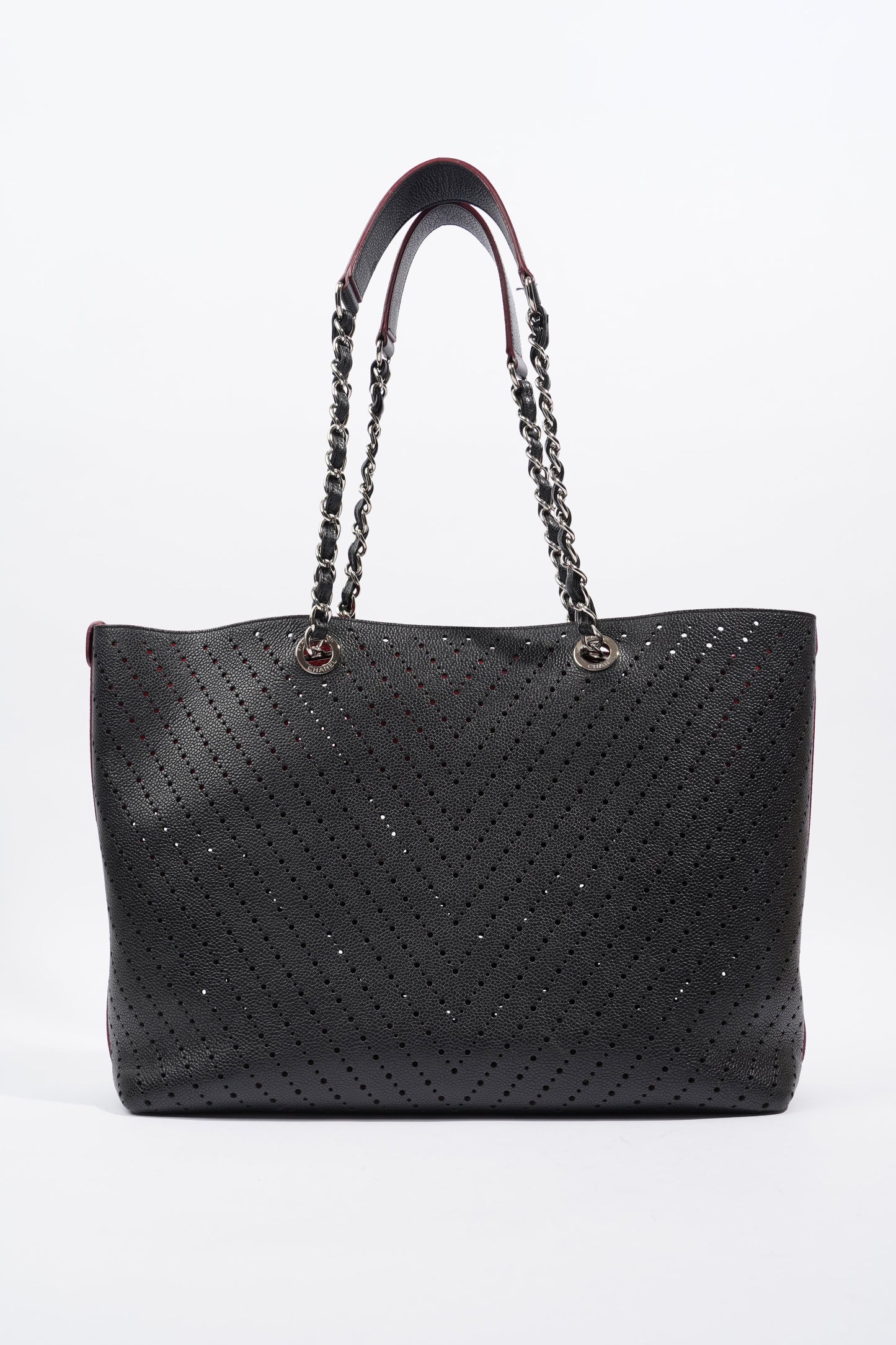 Chanel Shopping Tote Perforated Black Caviar Leather