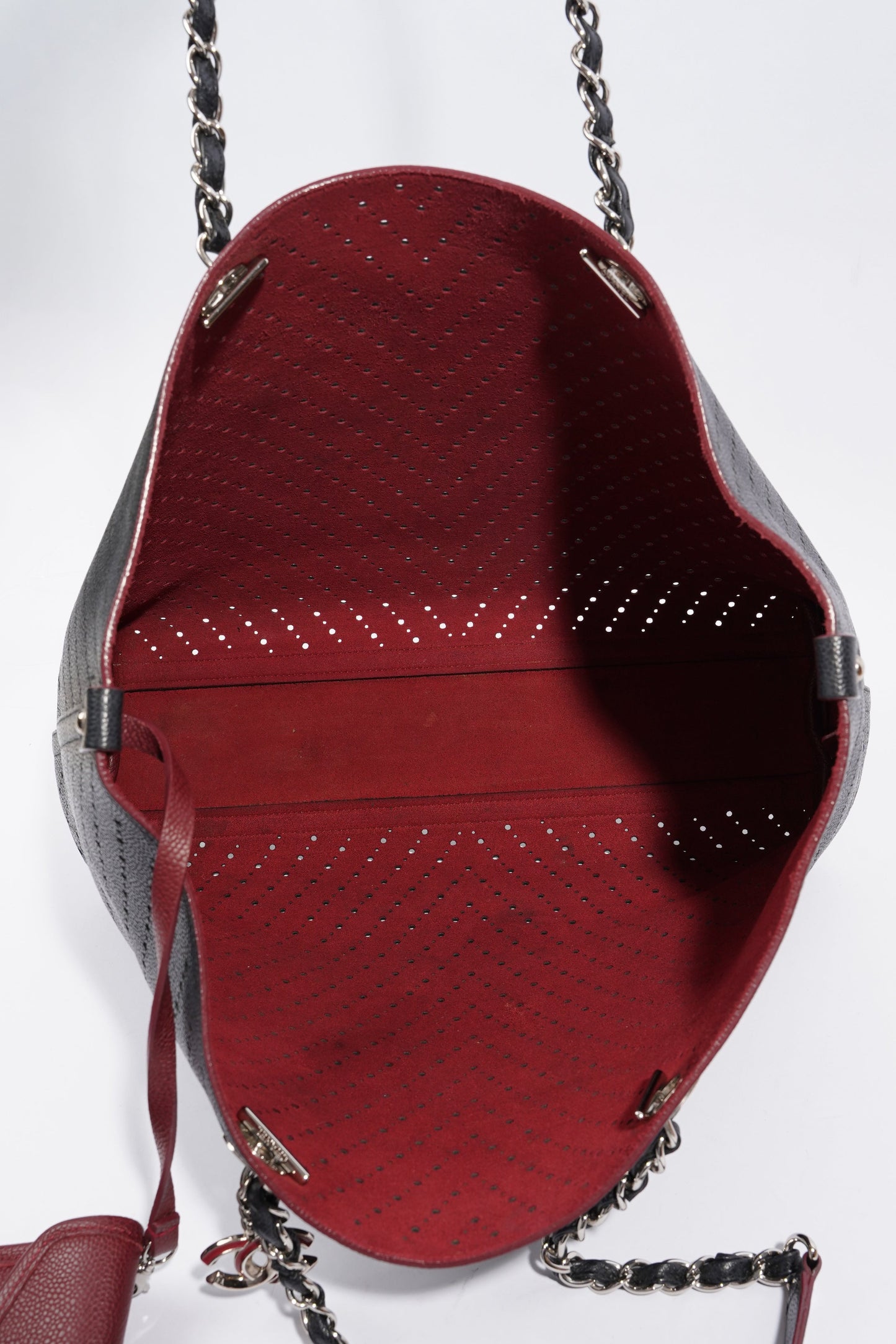 Chanel Shopping Tote Perforated Black Caviar Leather