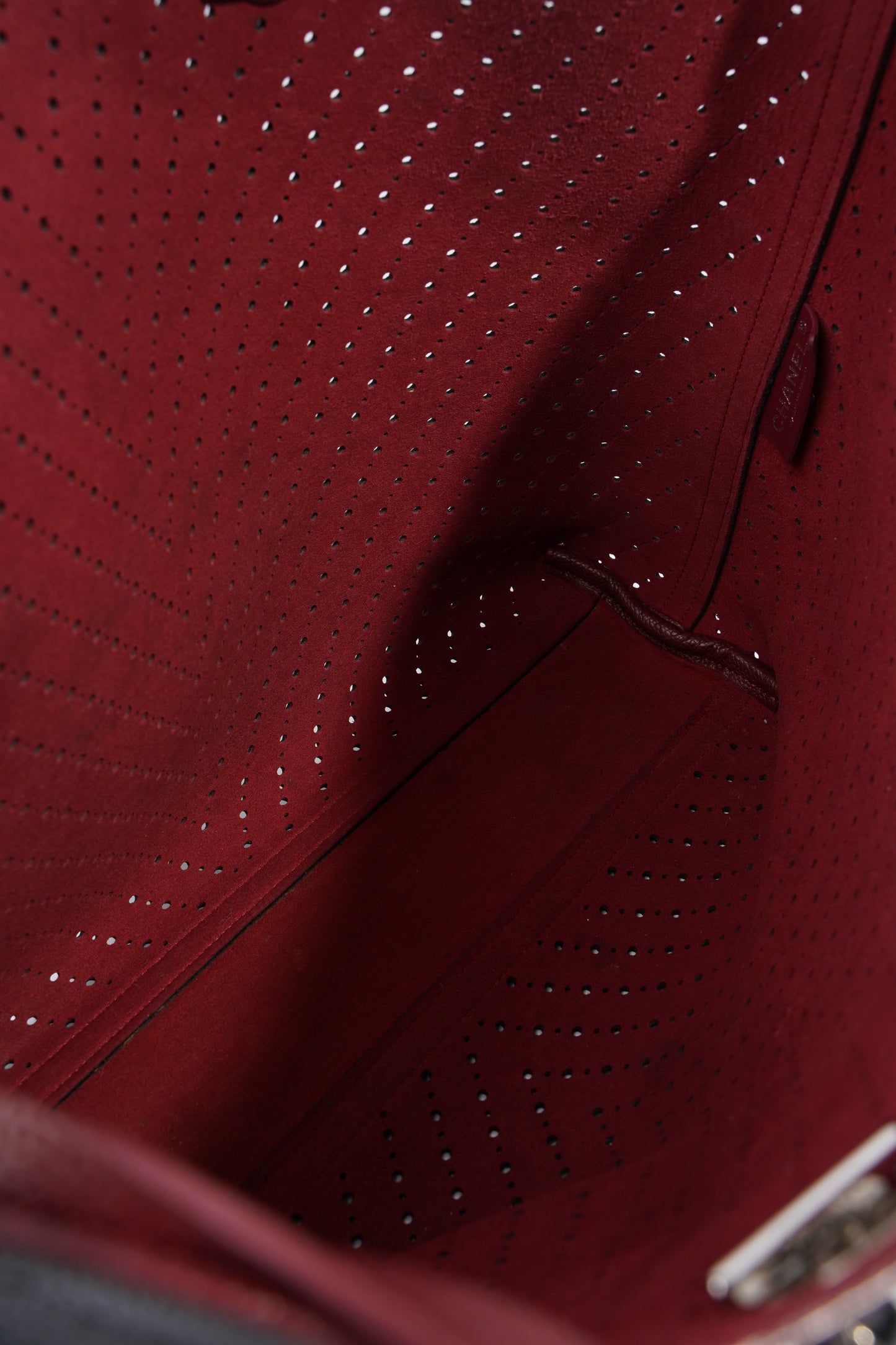 Chanel Shopping Tote Perforated Black Caviar Leather