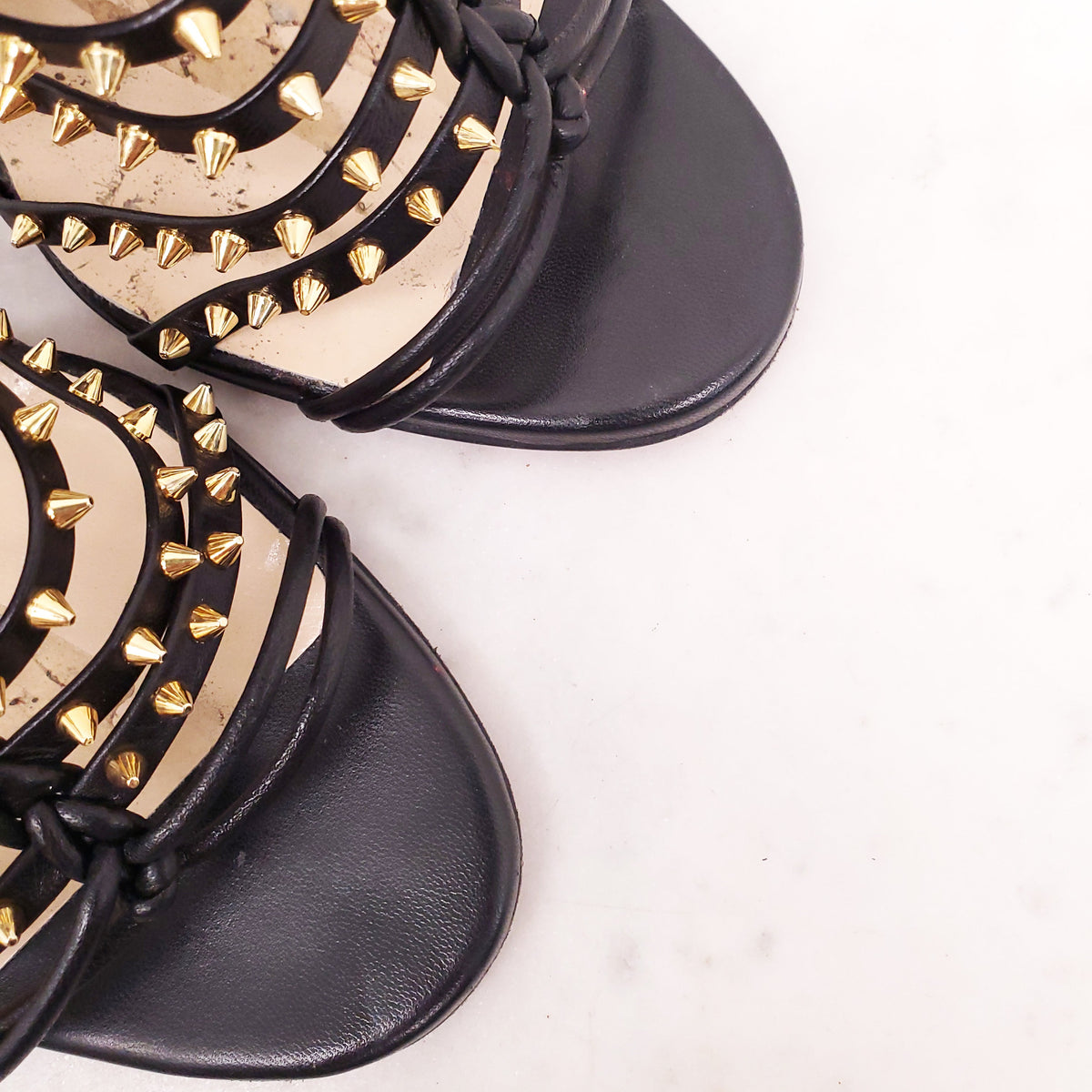 CHRISTIAN LOUBOUTIN BLACK MILLACLOU 100 SPIKE HEELS - SIZE 40