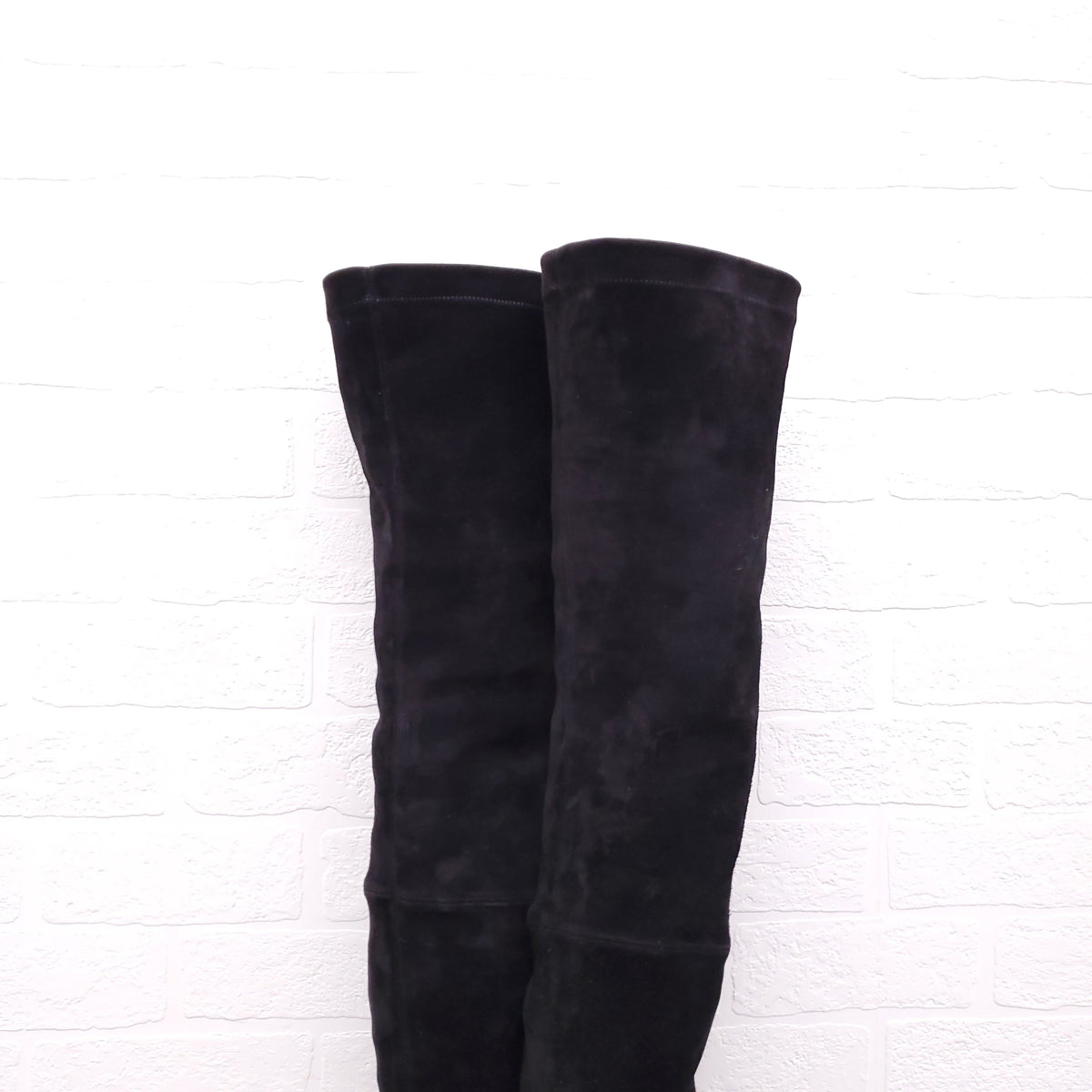 CHRISTIAN LOUBOUTIN BLACK SUEDE KNEE HIGH BOOTS - SIZE 35.5
