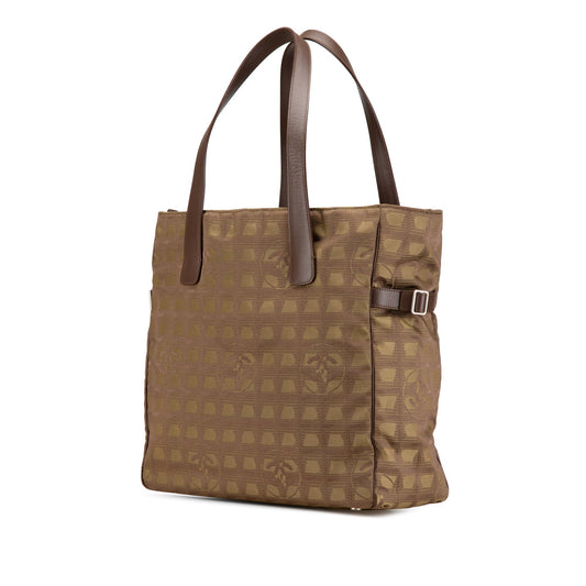 Brown Chanel New Travel Line Nylon Tote
