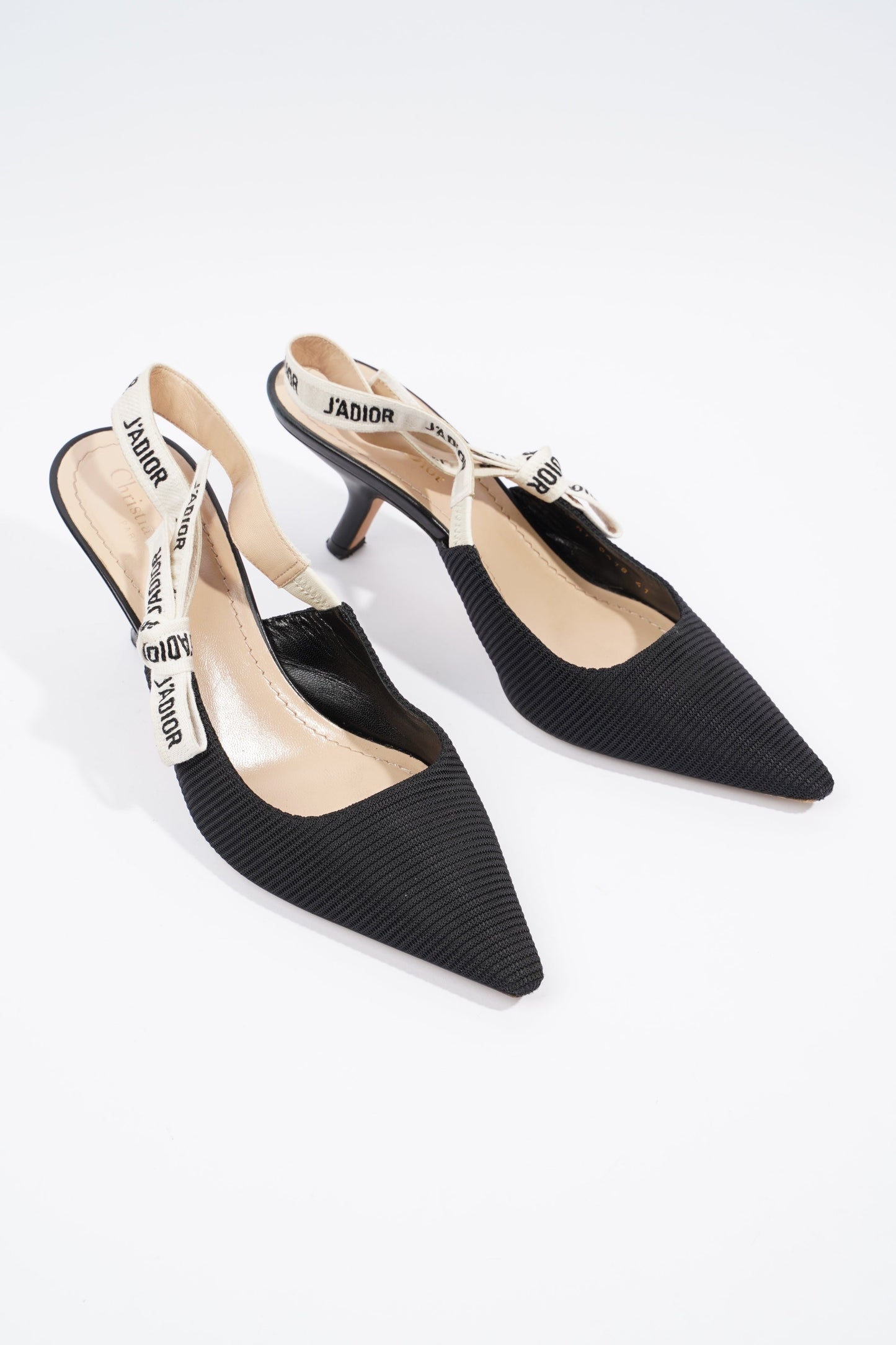Christian Dior J'adior Sling Back Pump 70 Black Technical Fabric EU 41 UK 8