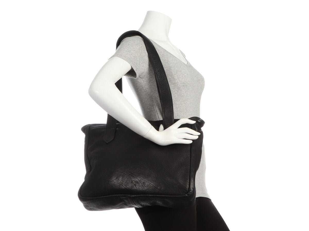 Chrome Hearts Black Distressed Leather Tote