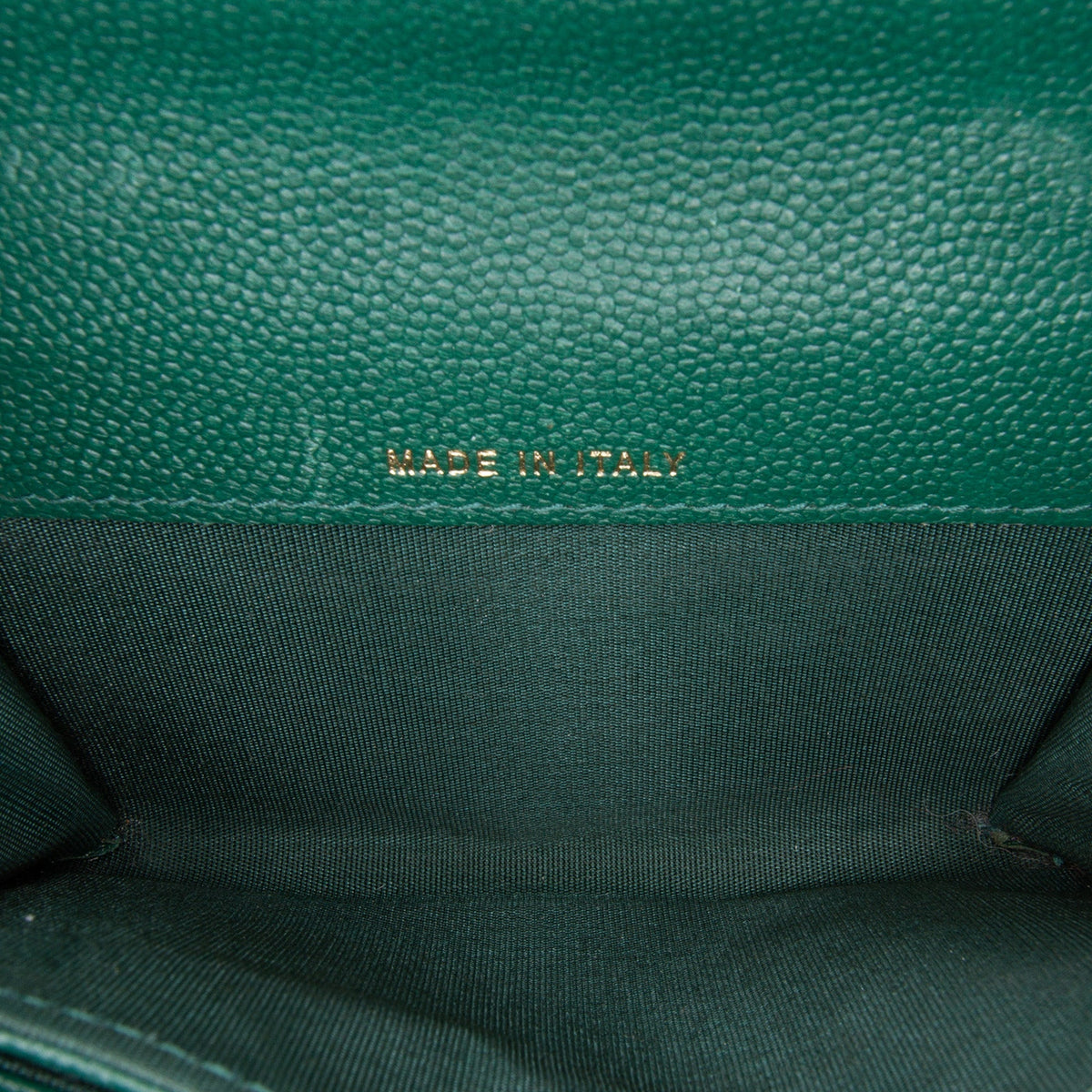 Green Chanel Chevron Caviar Boy Card Holder