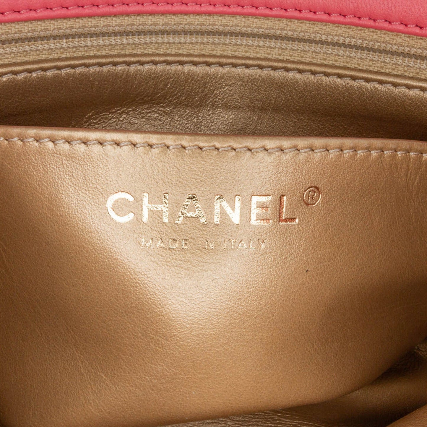 Pink Chanel Mini Square Classic Lambskin Pearl Crush Flap Crossbody Bag