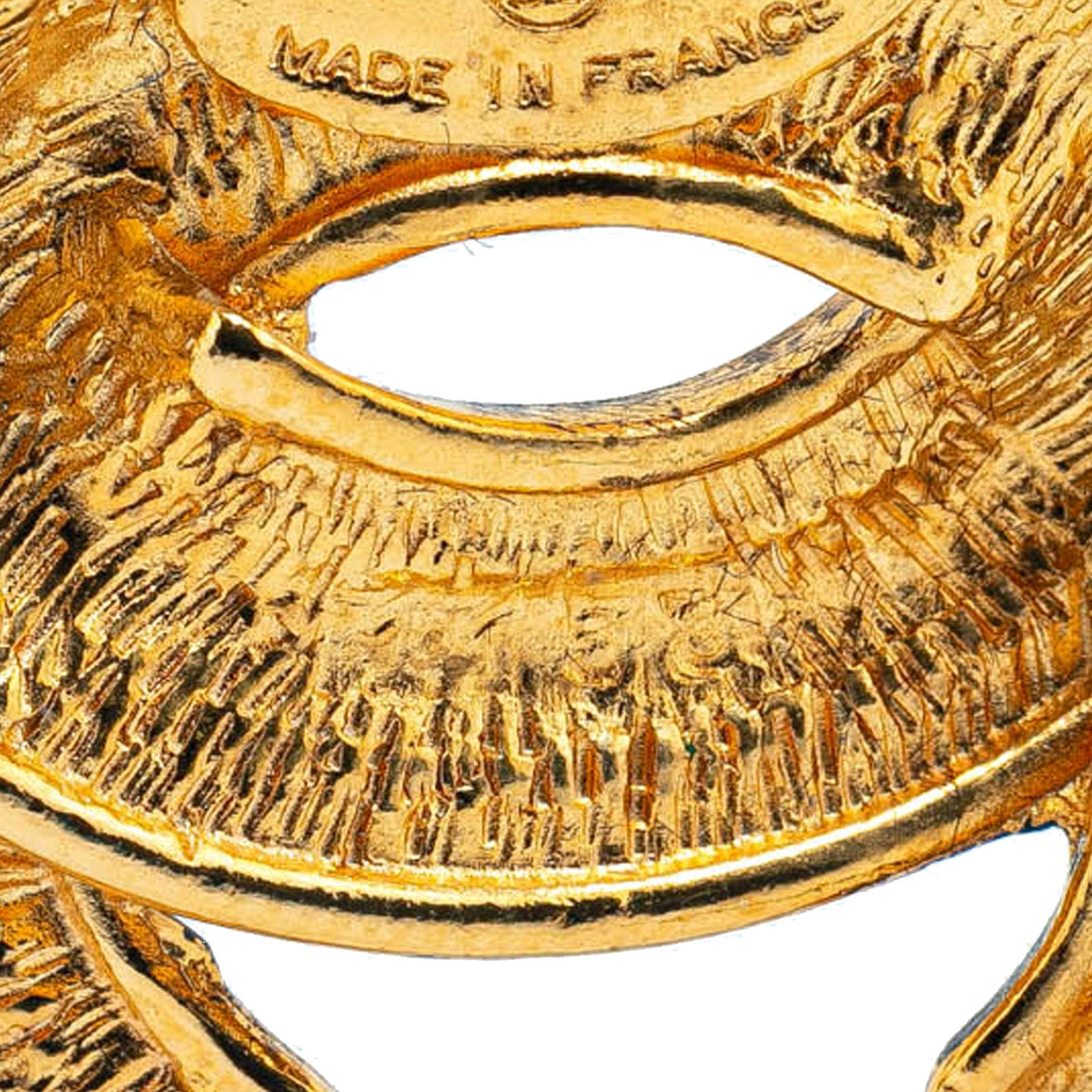 Gold Chanel Gold Plated CC Quilted Brooch