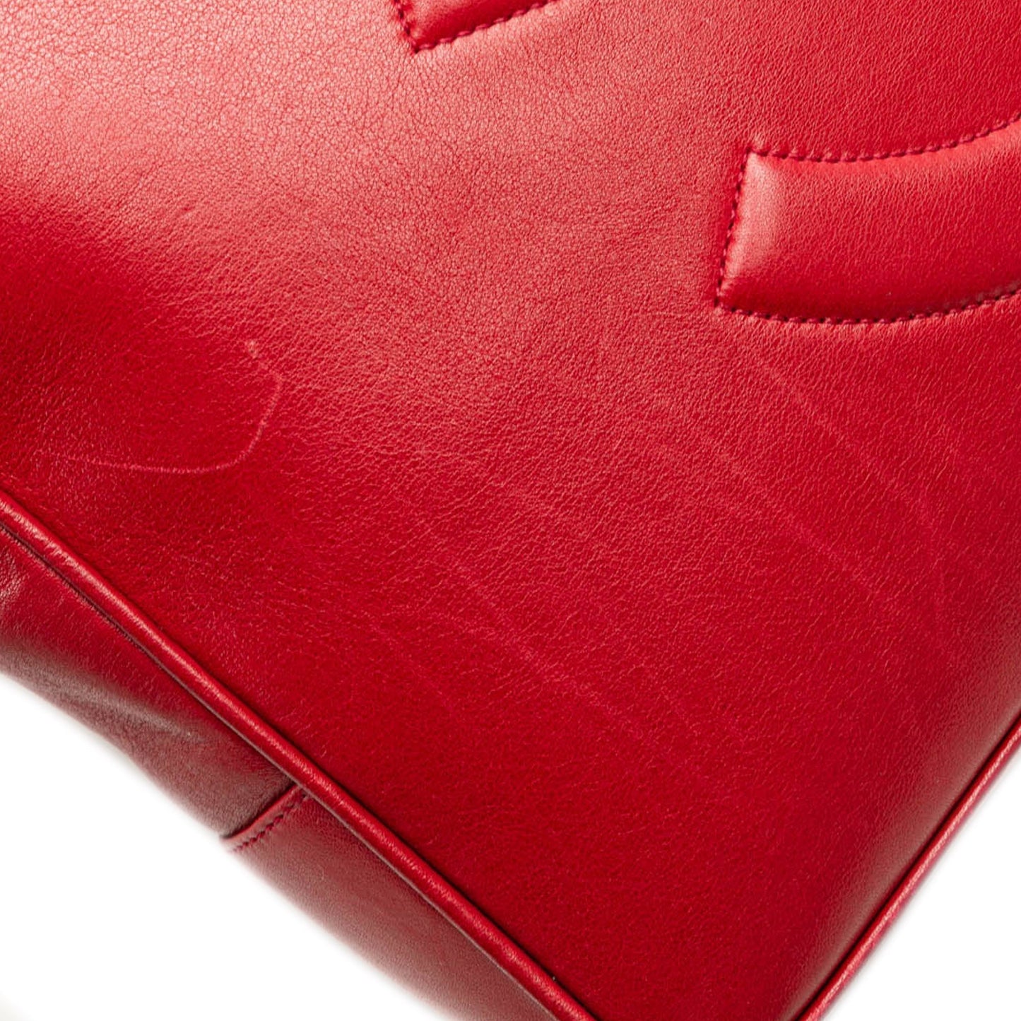 Red Chanel CC Lambskin Chain Tote