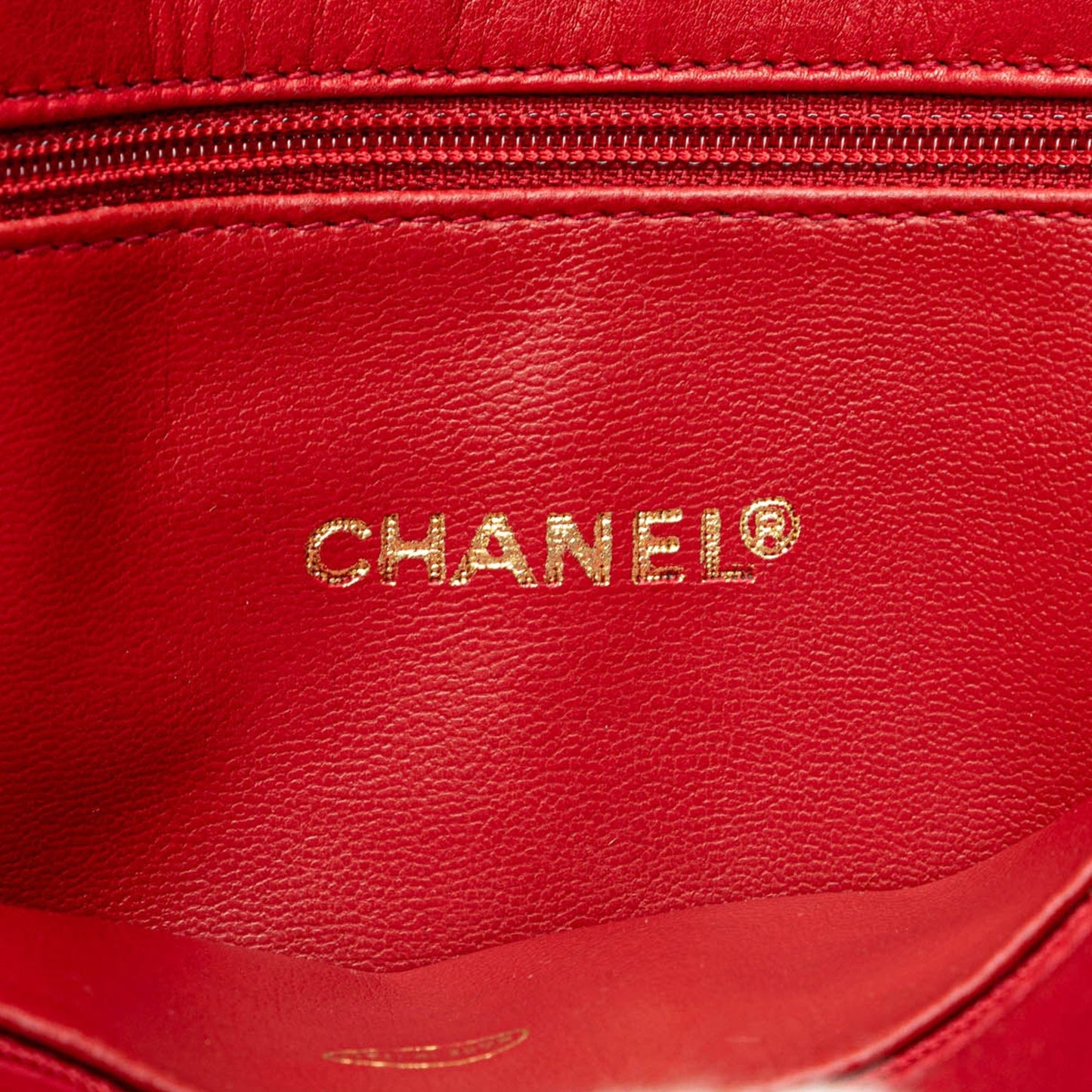 Red Chanel CC Lambskin Chain Tote