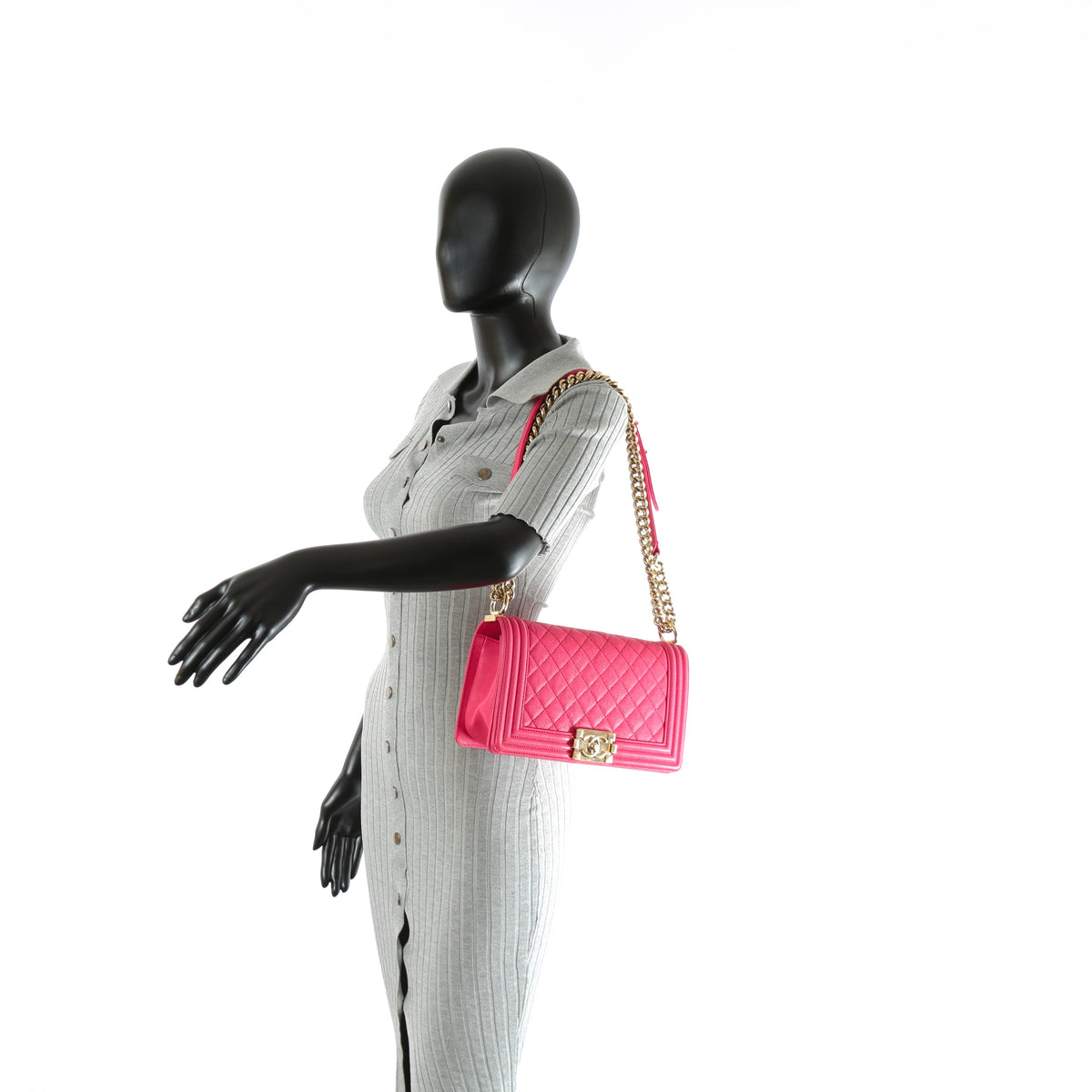 Chanel Medium Quilted Boy Bag - Pink