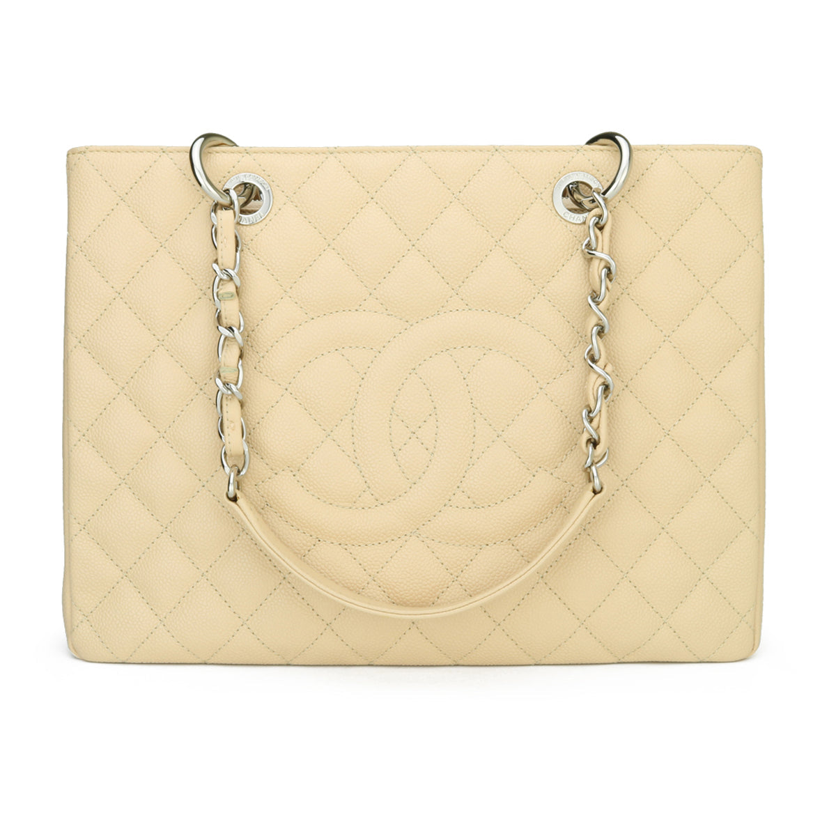 Chanel Grand Shopping Tote [GST] Beige Caviar Silver Hardware 2013
