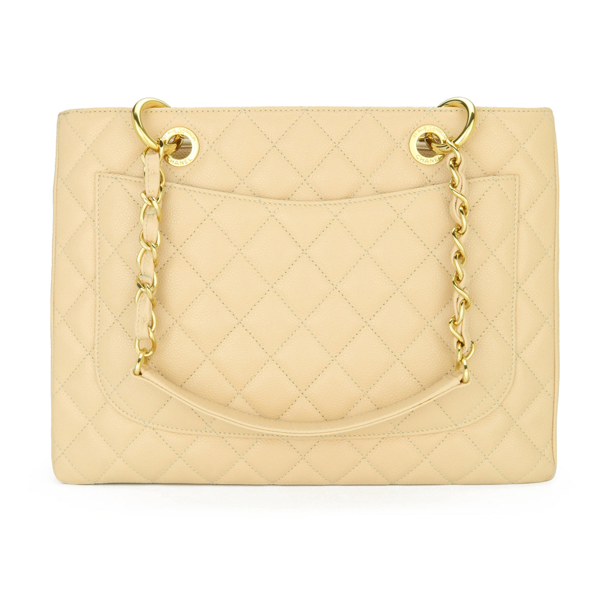 Chanel Grand Shopping Tote [GST] Beige Caviar Gold Hardware 2013
