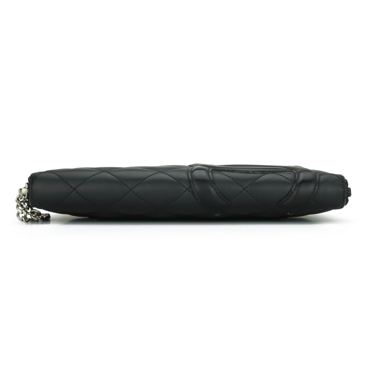Chanel Quilted Cambon Large Long Zipped Wallet Black Calfskin Silver Hardware 2011