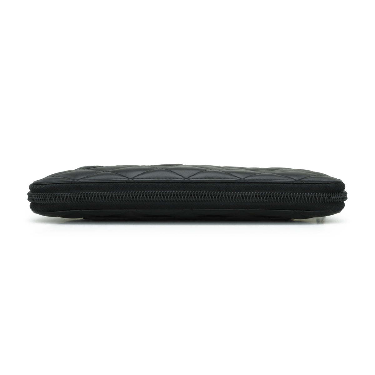 Chanel Quilted Cambon Large Long Zipped Wallet Black Calfskin Silver Hardware 2011