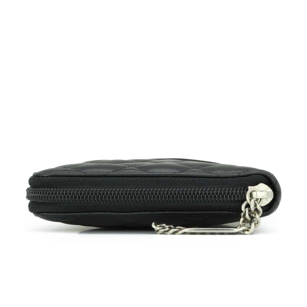 Chanel Quilted Cambon Large Long Zipped Wallet Black Calfskin Silver Hardware 2011